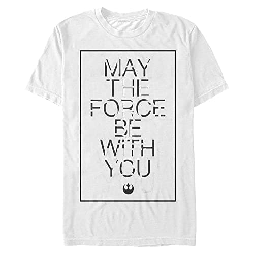 Image of STAR WARS Big & Tall Force Letter Cutout Men's Tops Short Sleeve Tee Shirt, White, XX-Large