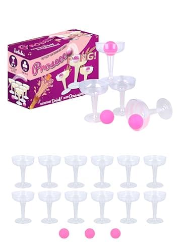 Image of HENBRANDT Single Prosecco Pong Game Set - 15 Piece for Students Birthday Parties Hen Party Stag Do Summer Fun Drinking Bar Games for Adults