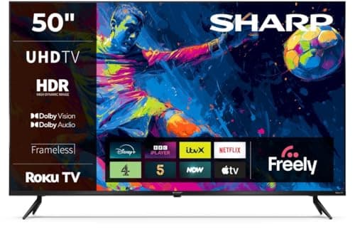 Image of Sharp 50-inch 4K Ultra HD Frameless LED Roku Smart TV Dolby Vision HDR HDMI eARC Freely Included 50HJ4325K (HJ Series)