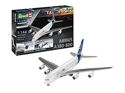 Image of Revell GmbH 00453 Airbus A380-800 Technik Plastic Model Kit with Electronics and Sound, White, 1:144