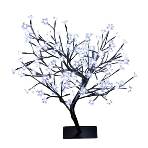 Image of The Christmas Workshop 72210 60cm Blossom Tree / 128 Bright White Lights/Energy Efficient LEDs/Mains Operated/Steady On Light Pattern