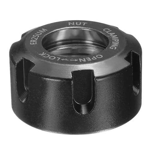Image of sourcing map ER25-UM(M32) Type Collet Clamping Nut with Dynamic Balance Holes 40Cr Alloy Steel for CNC Machine Chuck Lathe Milling Tools Holder, Black