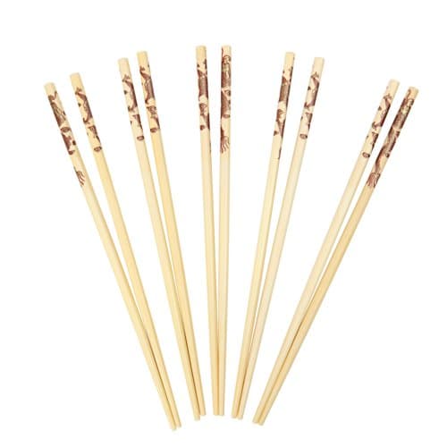 Image of Dexam 17841076 Bamboo Chopsticks with Dragon Print Pack of 10 pairs, Brown