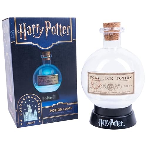 Image of Fizz Creations Harry Potter Large Potion Lamp Multicolour. Polyjuice Potion Light. 20cm Tall. LED Illuminated Colour Changing. Mood Lamp, Night Light. Halloween Decorations.