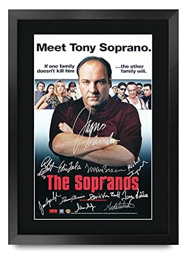 Image of HWC Trading A3 FR The Sopranos TV Series Poster The Cast Signed Gift FRAMED A3 Printed Autograph Film Gifts Print Photo Picture Display