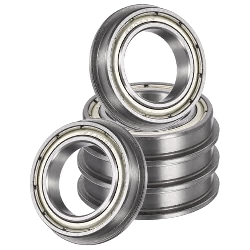 Image of sourcing map 5Pcs F6804ZZ Flanged Ball Bearings, 20 x 32 x 7mm Double Shielded Chrome Steel Deep Groove Bearing, ABEC5