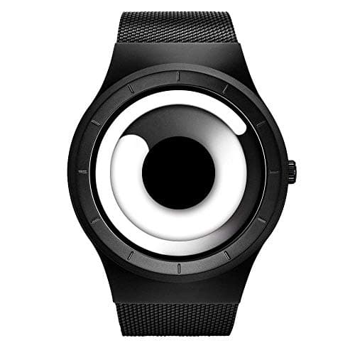 Image of SINOBI Business Watches Men Fashion Original Design Watch Men Steel Mesh Men's Watch Clock Relogio Masculino Creative Wristwatch (S9659G05-Black/White)