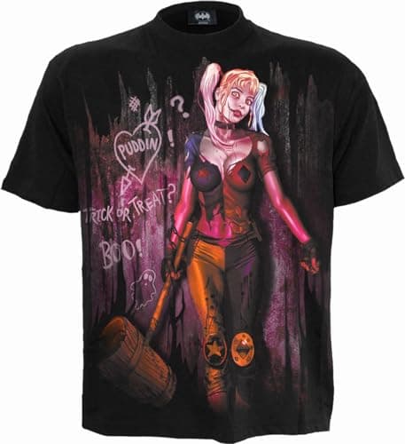 Image of DC Comics - Harley Quinn - Trick Or Treat - Front Print T-Shirt Black - S