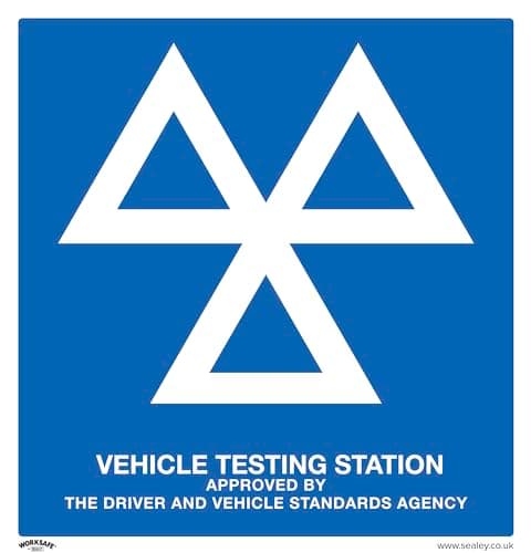 Image of Sealey SS51P1 MOT Testing Station - Warning Safety Sign - Rigid Plastic
