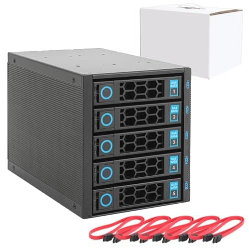 Image of RackChoice Internal Hard Drive Enclosure 5x2.5”/3.5” SATA/SAS Hard Drive Backplane 6 Gbps HDD hotswap in 3xExternal 5.25" Bay