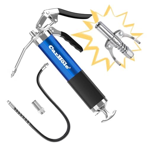 Image of CarBole Grease Gun 8000PSI with Coupler High Pressure Pistol Grip Handle Fit 14oz Cartridge and Bulk With 18 inch Flex Hose