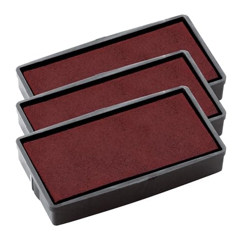 Image of COLOP E/20 Replacement Ink Pads – Pack of 3 E20 Refill Pads Compatible with Printer 20 & Compact 20 Self Inking Stamps (Red)