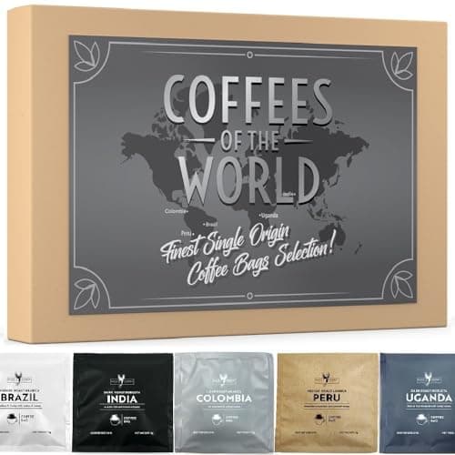 Image of Black Donkey - Coffee Bags Tasting Collection Gift Set | 15 Bags | 5 Finest Specialty Coffees | Hamper Style Letterbox Gift Idea for Him & Her