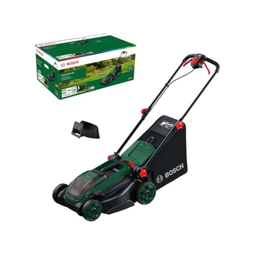 Image of Bosch Cordless Lawn Mower ROTAK18V2-38 (Cutting Width: 38 cm, Height of Cut: 30-75 mm, 40 l Fabric Grass Bag, Mulch Plug, Without Battery)