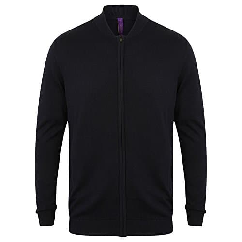 Image of Henbury Unisex Knitted Bomber Jacket (XL) (Navy)