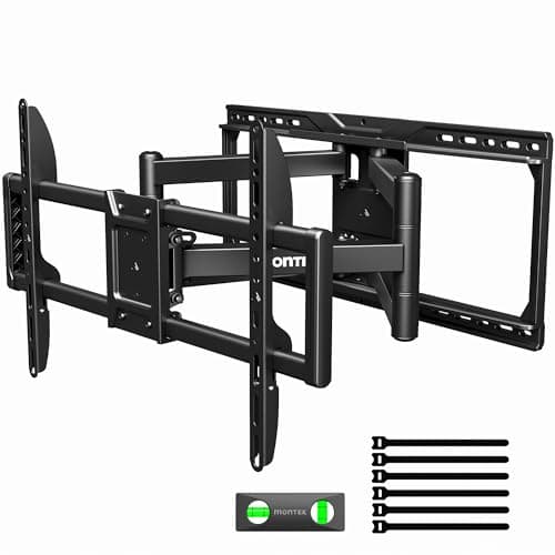 Image of monTEK Full Motion TV Wall Bracket for 37-90 Inch TVs up to 75kg, 638mm Extended Heavy Duty TV Bracket Articulating Dual Arms, Fits 12/16/18/24" Studs, Tool-Free Tilt & Swivel, Max VESA 600x400mm