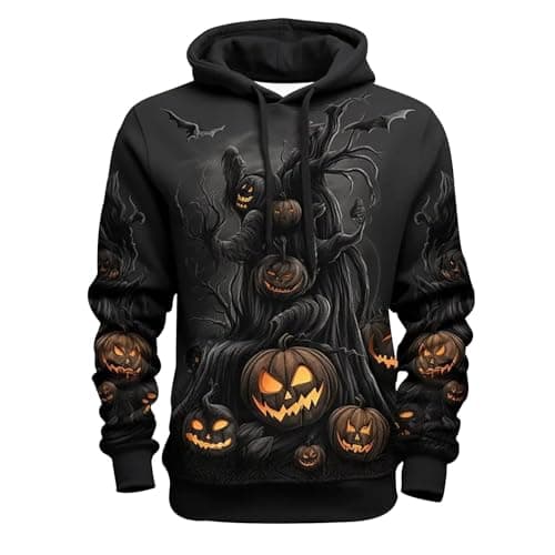 Image of Generisch Hoodie Men's Sweatshirt Men's Halloween Long Sleeve Hoodie Men's Casual Unique Outdoor Hoodie, gray, XXL