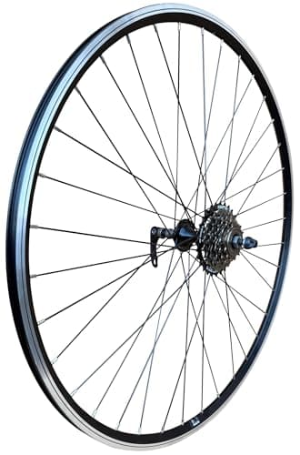 Image of Baldys 6 Speed 700c Hybrid/Trekking Bike Rear Wheel BLACK Quick Release Hub