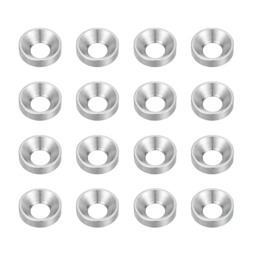 Image of sourcing map 16 Pcs M5 Finish Countersunk Washer, 3x12mm 304 Stainless Steel Counterbore Head Washers Gaskets Shim for Mechanical Accessories Parts, Silver