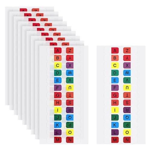 Image of FSSTUD 780 Pcs A to Z Tabs Alphabetical Index Tabs Self Adhesive Letter Tabs Small Alphabet Page Tabs Colored Alphabet File Tabs Letter Label Indexes for Notebook Textbook