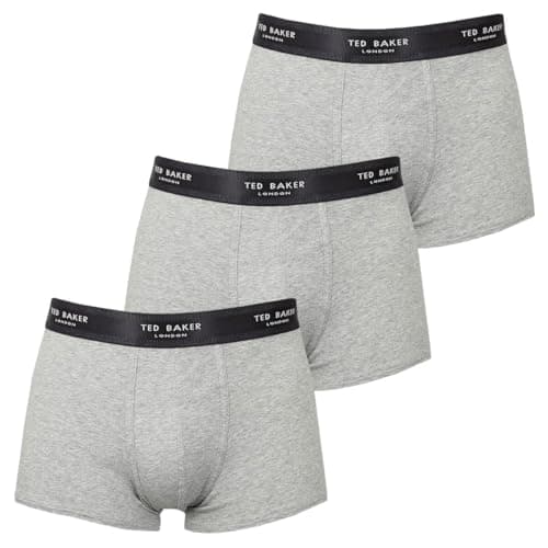 Image of Ted Baker Men's Ted Baker London, 3 Pack Cotton Stretch Trunks, Grey, L UK