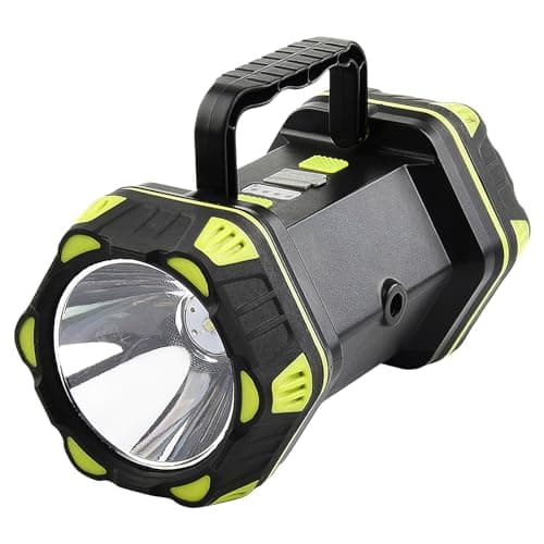 Image of Rechargeable LED Torch Camping Lights with 4800mah USB and Solar Charging 15W High Power Beam Flashlight Waterproof Outdoor Searchlight 3 Modes Portable Lightweight Lantern Emergencies Work Light