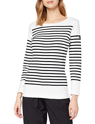 Image of Armor Lux Women's Marinière amiral Femme Long Sleeve Top Not Applicable, Multicolour (Bi9 Blanc/Rich Navy Bi9), 12 (Manufacturer Size: 2)