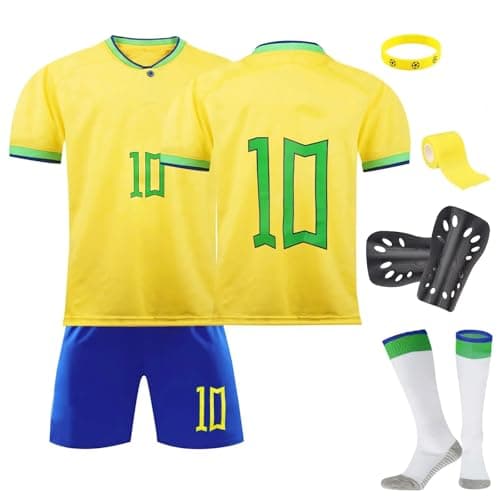 Image of Football Kit for Kids - Training T-Shirts, Shorts, Socks, Guard Plate, Soccer Jerseys and Keychain Accessories - Home Away Fan Gifts for Boys and Girls