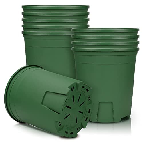 Image of Muzihra 20.9cm Plastic Plant Pot Pack of 5, Root-Control Nursery Seedling Planter Decorative Garden Flower Pot Container Green for Indoor Outdoor Bonsai Plants - Green