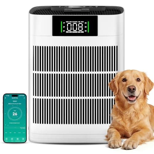 Image of Alphaappliance Smart HEPA Air Purifier for Bedroom Home 60m², 4 Layer Filter for Smoke, Dust, Pollen, Pet Odours, CADR 220 m³/h, 3+1 Mode and App control, 25dB Ultra-quiet, AP001