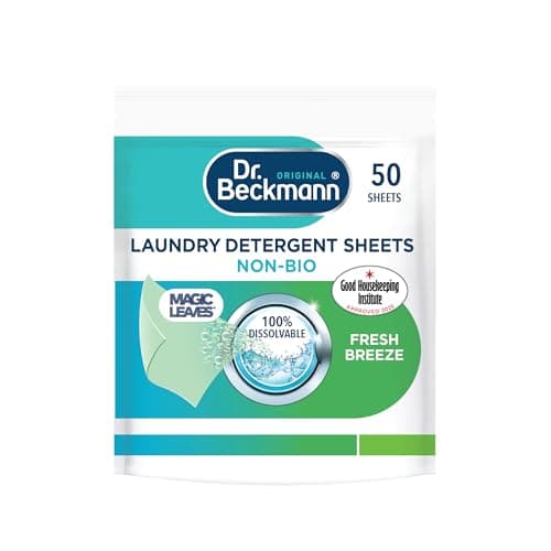 Image of Dr. Beckmann Laundry Detergent Sheets NON-BIO SPRING FRESH Pre-dosed 50 sheets