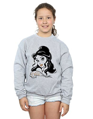 Image of Disney Princess Girls Cinderella Filled Silhouette Sweatshirt 5-6 Years Sport Grey