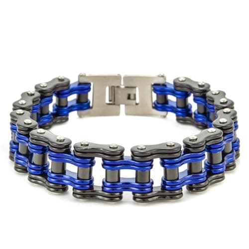 Image of LAFATINA Mens Heavy Bicycle Link Chain Bracelets for Fathers Day Stainless Steel Masculine Bike Chain Bracelet Wristband