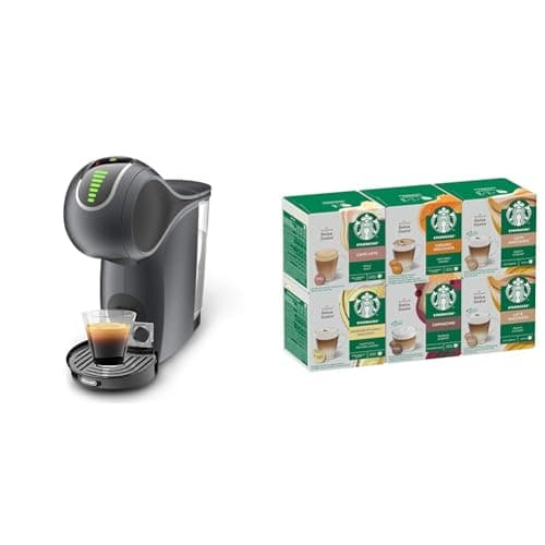 Image of NESCAFÉ DOLCE GUSTO Genio S Touch Automatic Coffee Machine Slate Grey Starter Kit, Including 6 boxes of STARBUCKS White Cup Coffee Pods