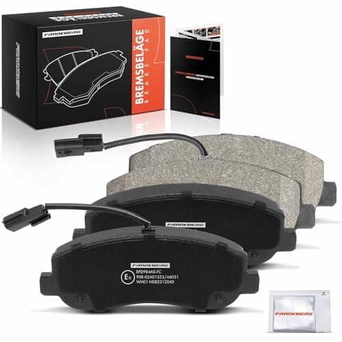 Image of Frankberg Brake Pad Set incl. 4x Pads Front Compatible with Master III Bus JV Movano B Bus X62 NV400 Bus X62 X62B Movano B Box X62 Replace# 410604386R