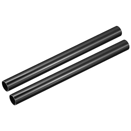Image of sourcing map Carbon Fiber Tubes, 500mm x 40mm x 37mm 3K Hollow Carbon Wrapped Tubing Round Plain Weave Glossy Surface for Quadcopter Pack of 2