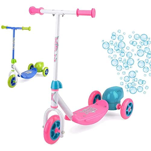 Image of Xootz 3 Wheel Tri Scooter with Bubble Machine in Pink & White