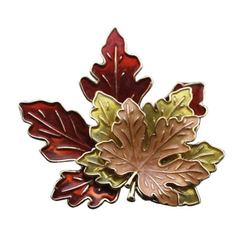Image of Multi-layer Maple Leaf Enamel Brooch Women's Pin Cartoon Plant Brooch Autumn Fall Leaves Brooch Pin Gift for Thanksgiving Jewelry Accessory