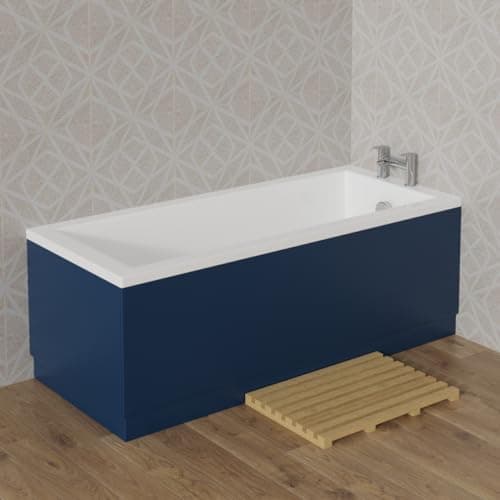 Image of Aquariss 1700mm Front Straight Wood Bath Panel 18mm MDF Painting Matte Blue Adjustable Height for Bathroom Soaking Tub