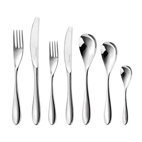 Image of Robert Welch Bourton Bright, 42 Piece Cutlery Set for 6 People. Made from Stainless Steel. Dishwasher Safe.