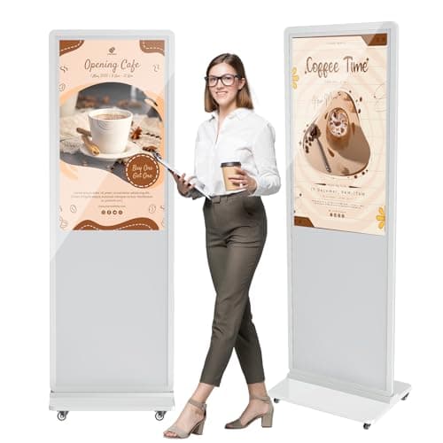 Image of JASZDOT 43 Inch Digital Signage Display, LCD Screen Digital Kiosks & Interactive Displays 4K Totem Floor Standing Auto AD Player with USB/HDMI/WiFi Android OS