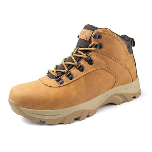 Image of CC-Los Men's Waterproof Hiking Boots - Outdoor Walking Boots Work Boots Mid-Top Yellow Size 6-12.5
