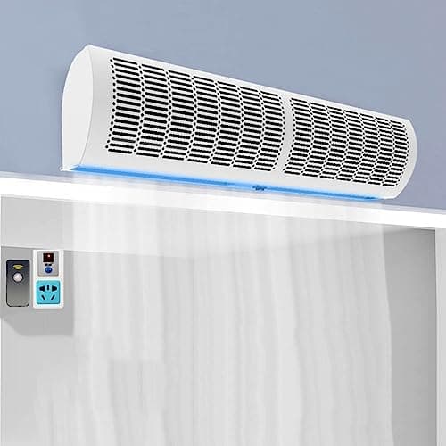 Image of CUPLES Wall-Mounted Remote Air Curtain, Air Curtain Installed On The Door, 0.6M 0.9M 1.0M 1.2M 1.5M, Metal, Air Curtain Machine 2 Kinds Of Wind Speed (Size : 120cm)