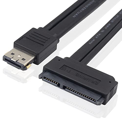 Image of Duttek SATA 22Pin to ESATA Power Cable, SATA 22Pin Female to ESATA Male Shielded Extension Cable for 2.5 3.5 SATA Hard Disk Drive and SSD Support Data Transmission nd Power Supply, 50cm