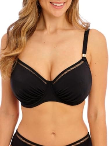 Image of Fantasie Swim East Hampton Underwired Full Cup Bikini Top (34G, Black)