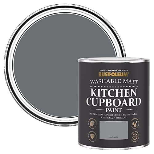 Image of Rust-Oleum Mid Grey Kitchen Cupboard Paint in Matt Finish - Mid-Anthracite 750ml