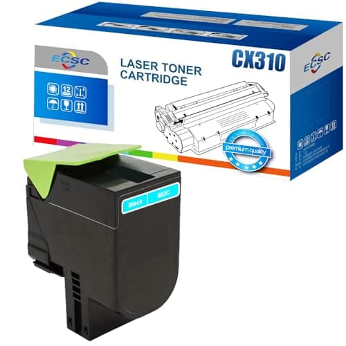 Image of ECSC Toner Cartridge 802C For Printer, Compatible With Lexmark CX310dn CX310dnw CX310n CX410de CX410dte CX410e (Cyan, 1-Pack)