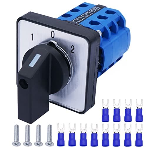 Image of Taiss Universal Selector Changeover Switch 20A 550V 3 Position 12 Terminals Latching Rotary Cam Switch + SV2-4s Blue Connection Terminal LW26-20/3
