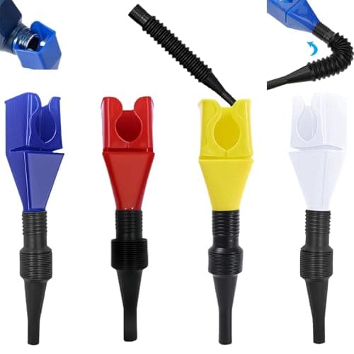 Image of Retractable Fuel Funnel 4-Pack, Durable & Foldable Design, Flexible Plastic Auto Oil Funnel for Cars & Motorcycles, Oil Change Accessories. by ENBRWAS.