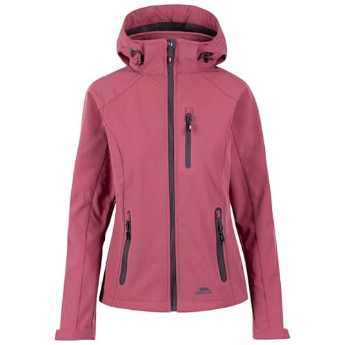 Image of Trespass Womens Softshell Jacket Bela II - Waterproof: 8000mm, Breathable: 3000mvp, Windproof, 3 Low Profile Zip Pockets, Chin Guard, Contrast Zips, Adjustable Zip-Off Hood